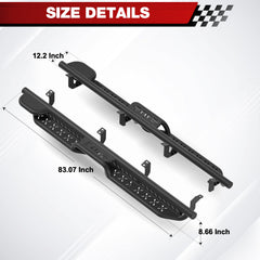 Running Boards Side Steps Compatible with 2007 - 2021 Toyota Tundra Crew Max Cab Nerf Bars - Longsunmotor