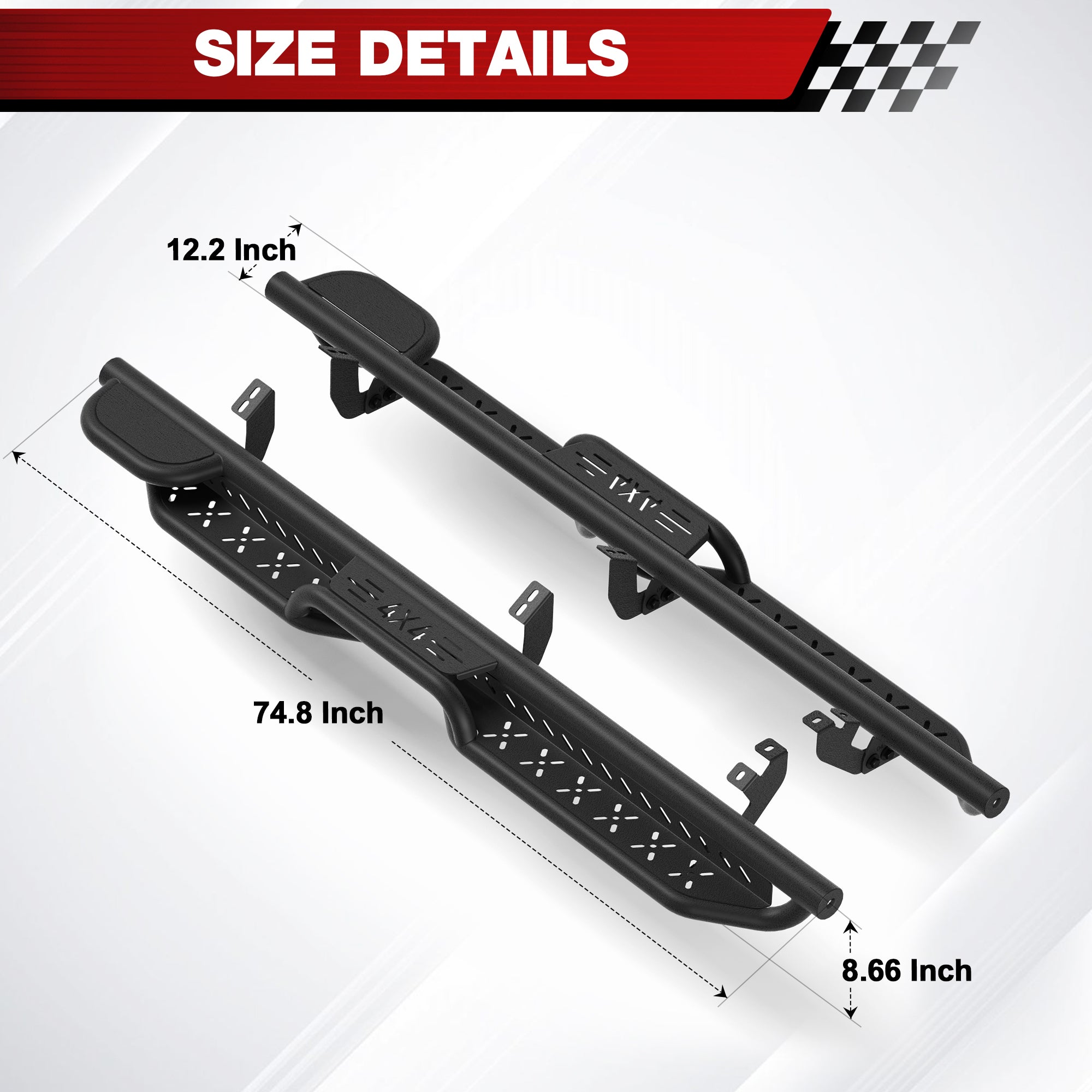 Running Boards Side Steps Compatible with 2024 2025 2026 Toyota Tacoma Double Cab & Crew Cab Heavy-Duty Truck Step Bars