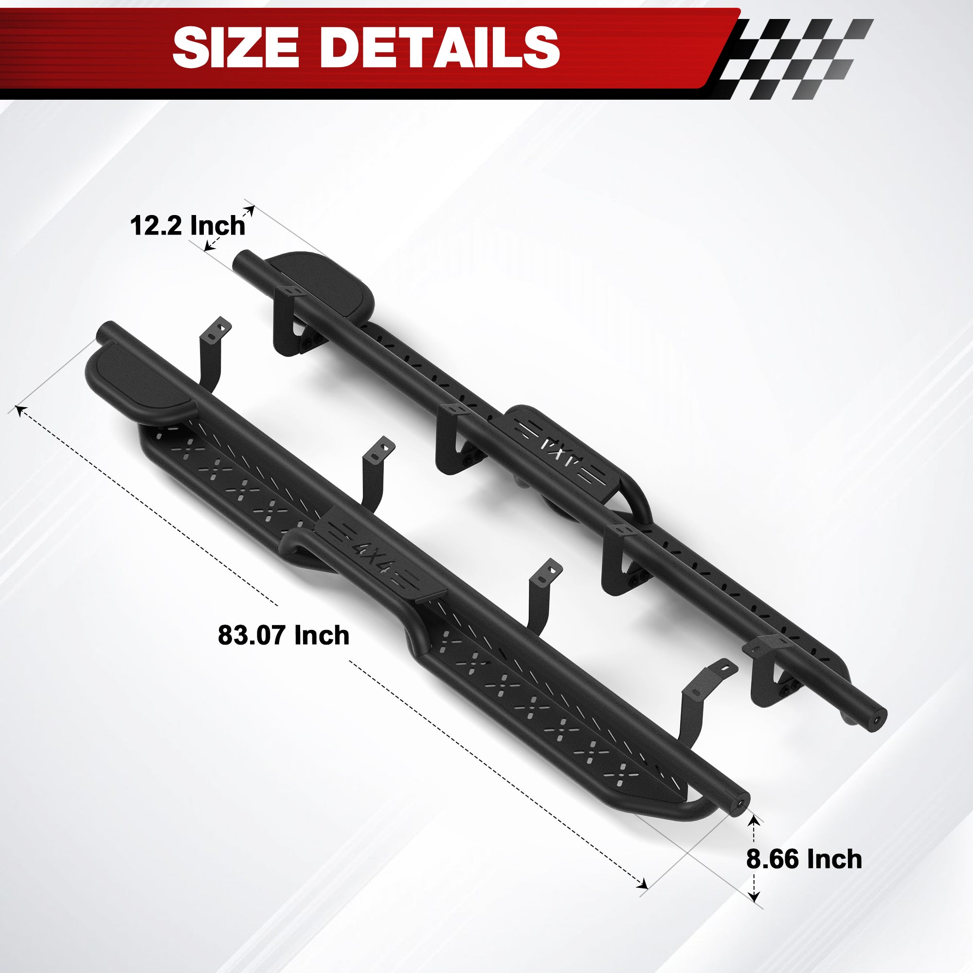 Running Boards Side Steps Compatible with 2022 2023 2024 2025 Toyota Tundra Crew Max Cab Black Truck Side Rails Nerf Bars