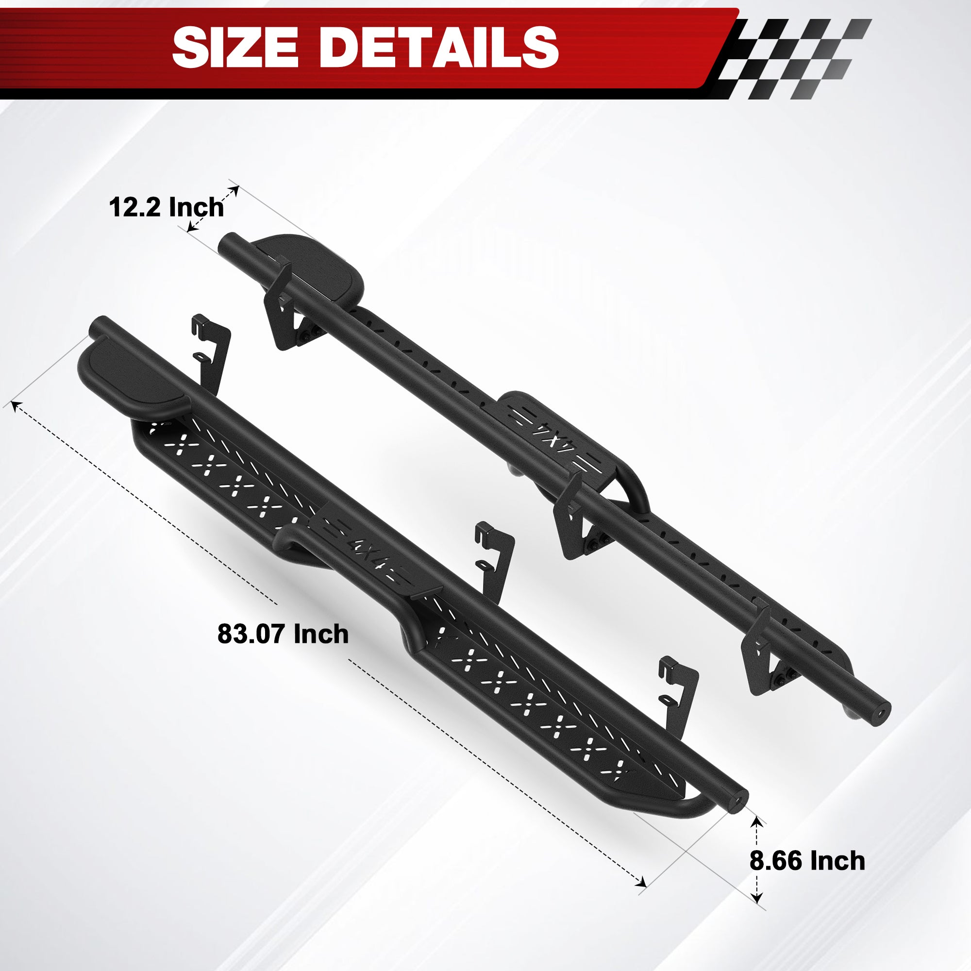 Running Boards Side Steps Compatible with 2007-2018 Chevy Silverado/GMC Sierra 1500 Crew Cab and 2007-2019 2500 3500HD. Running Boards for Silverado Crew Cab