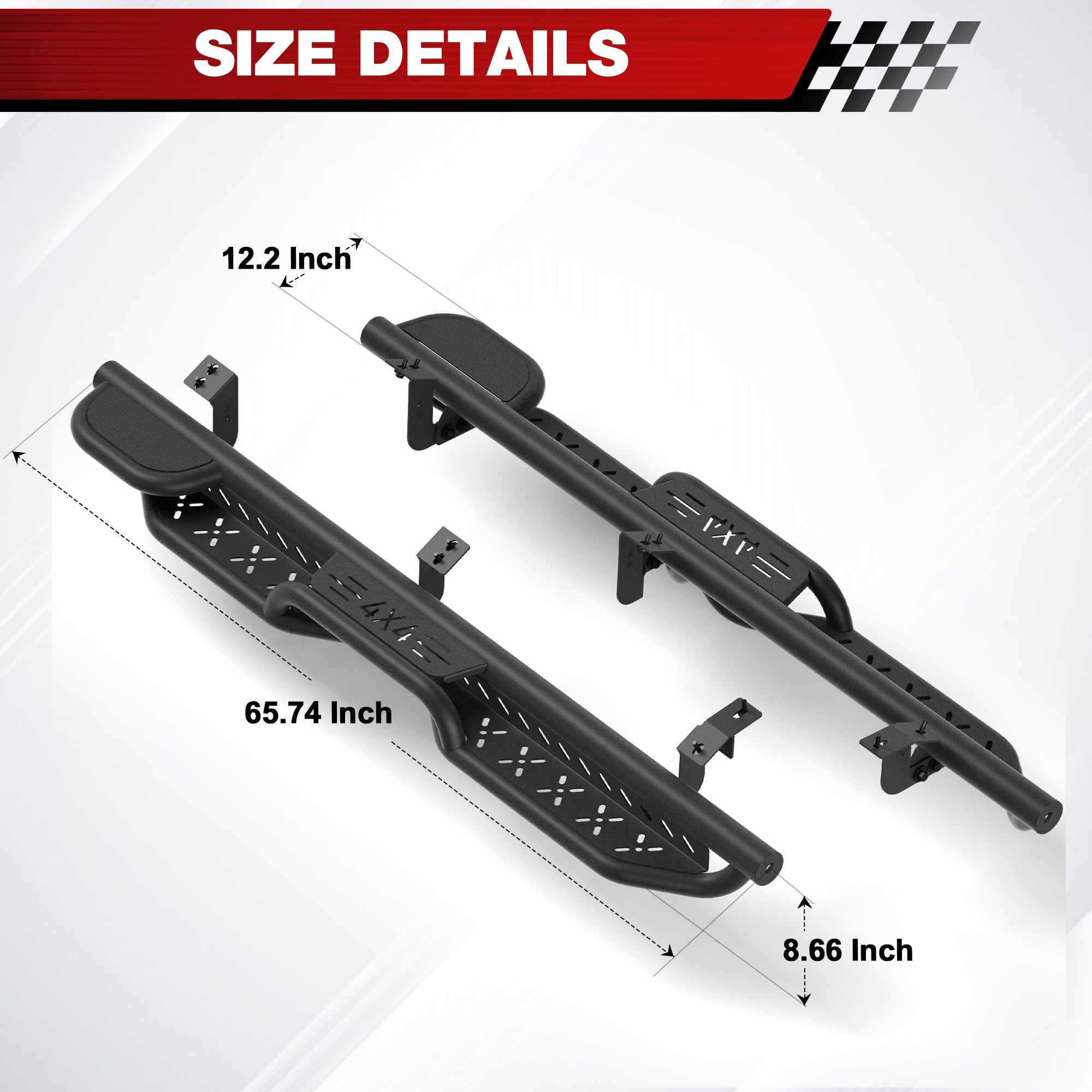 Running Boards Compatible with 2010 - 2024 Toyota 4Runner Car Step Bars - Longsunmotor