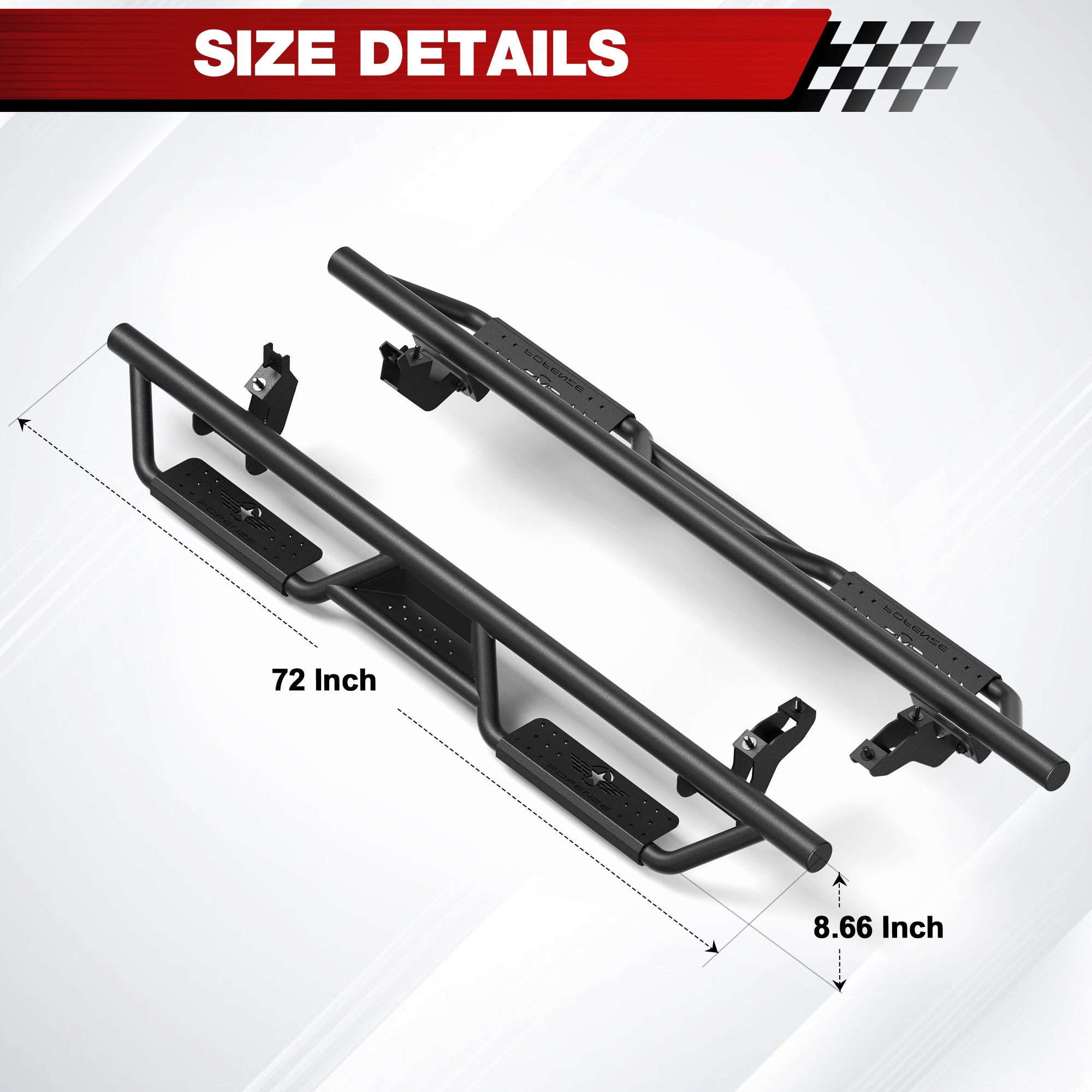for Bronco Running Boards Side Steps Compatible with 2021 2022 2023 2024 2025 Ford Bronco 4 Doors - Longsunmotor