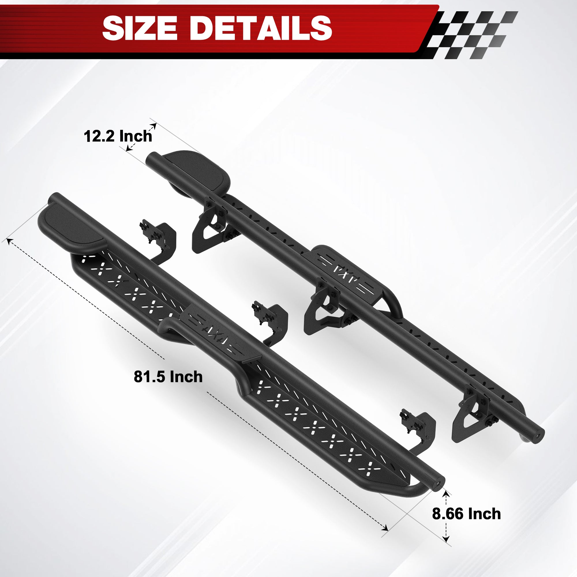 Running Boards Compatible with 2004 2005 2006 2007 2008 Ford F-150 Crew Cab Black Nerf Bars