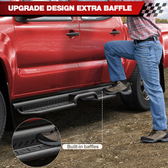 Running Boards Side Steps Compatible with 2005 - 2023 Toyota Tacoma All Black Nerf Bars - Longsunmotor
