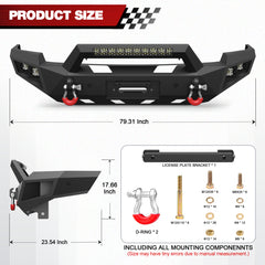 For Ram 2500 3500 Full Width Front Bumper Compatible with 2003 2004 2005 Dodge Ram 2500/3500 - Longsunmotor