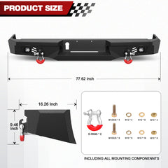 for Ram 1500 Rear Step Bumper Compatible with 2009 - 2018 Ram 1500 and 2019 - 2025 Ram 1500 Classic - Longsunmotor