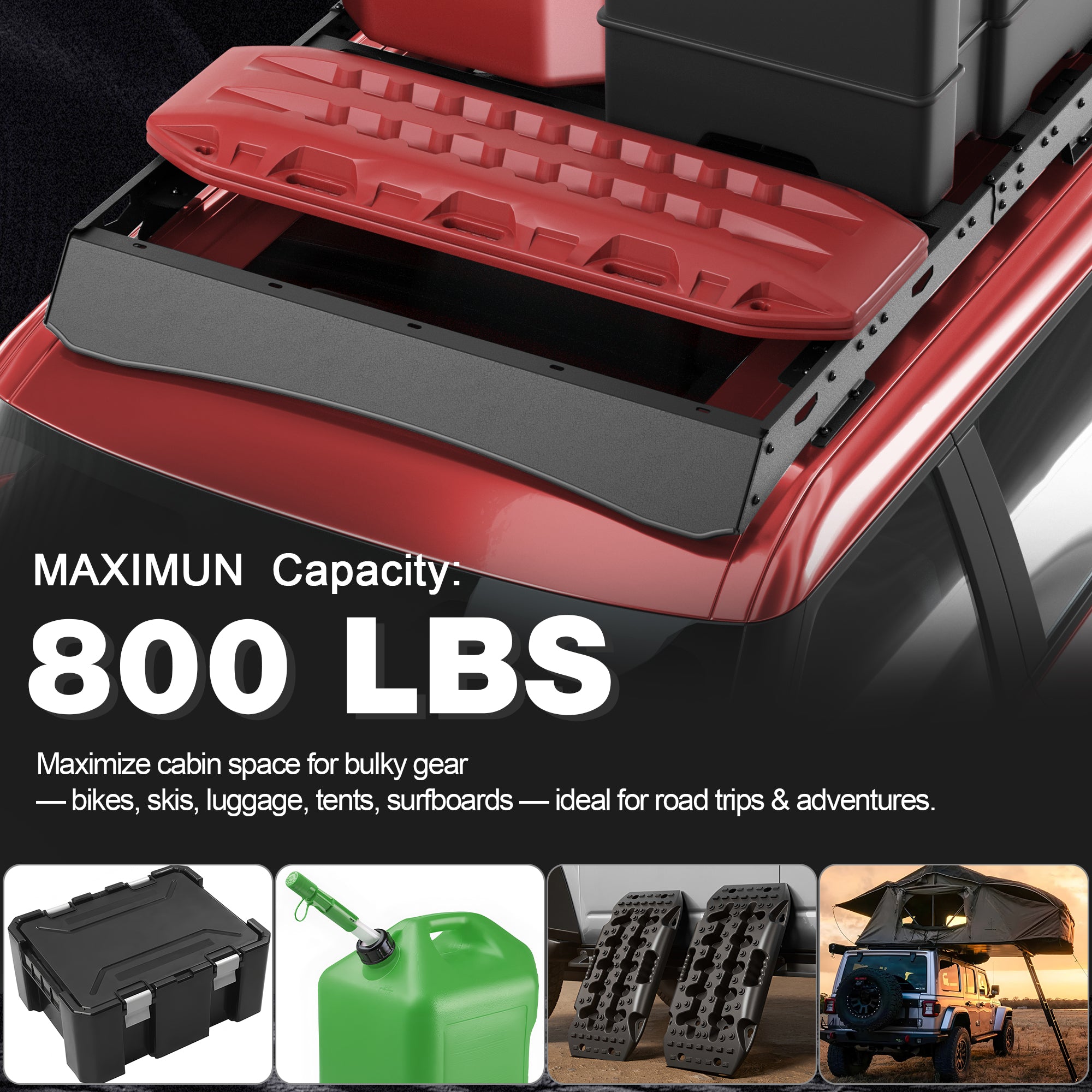 For 2020 - 2025 Ford Explorer Roof Rack 69" Car Cargo Carrier 800lbs for Camping, Overlanding, Road Trip - Longsunmotor