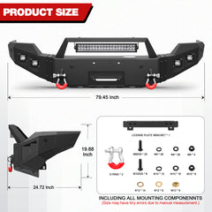 For Ford F250 F350 F450 Front Bumper for 2011 2012 2013 2014 2015 2016 Ford F-250 & F-350 & F-450 Pickup Truck Solid Steel Full Width Aftermarket Bumper