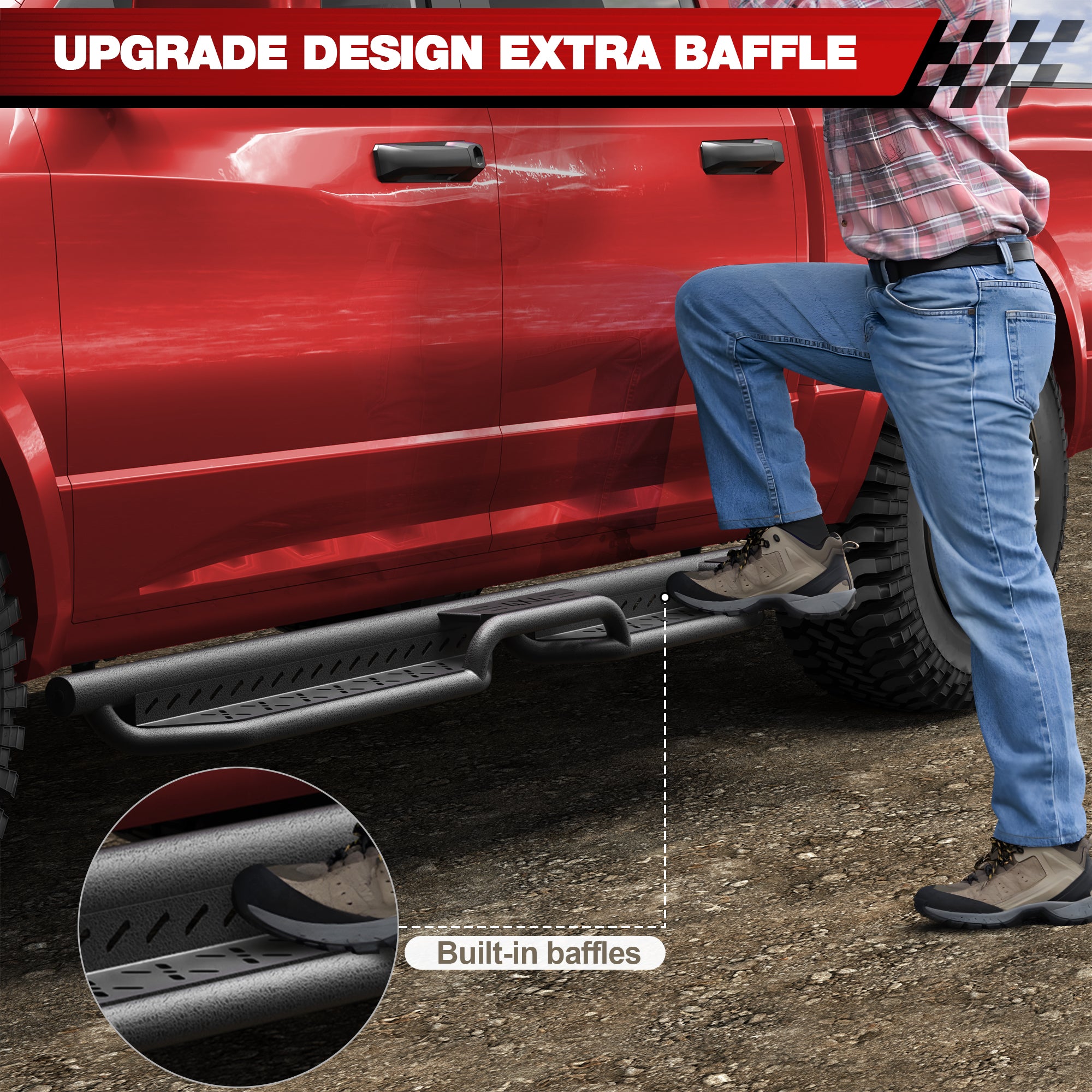Running Boards Side Steps Compatible for 2009-2018 Dodge Ram 1500, 2019-2024 1500 Classic, 2010-2024 Dodge Ram 2500 & 3500 Crew Cab