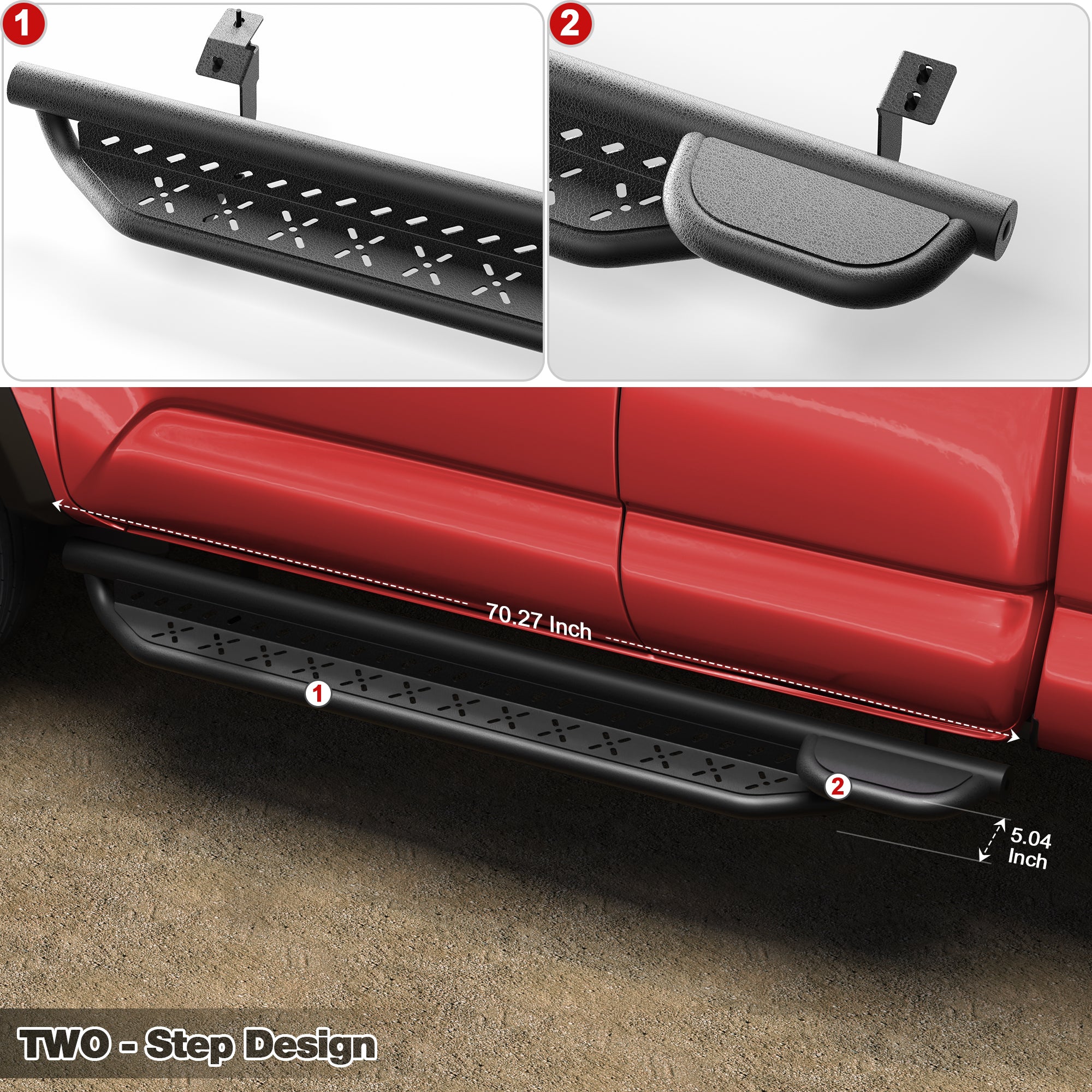 Running Boards Side Steps Compatible with 2005-2023 Toyota Tacoma Access Cab