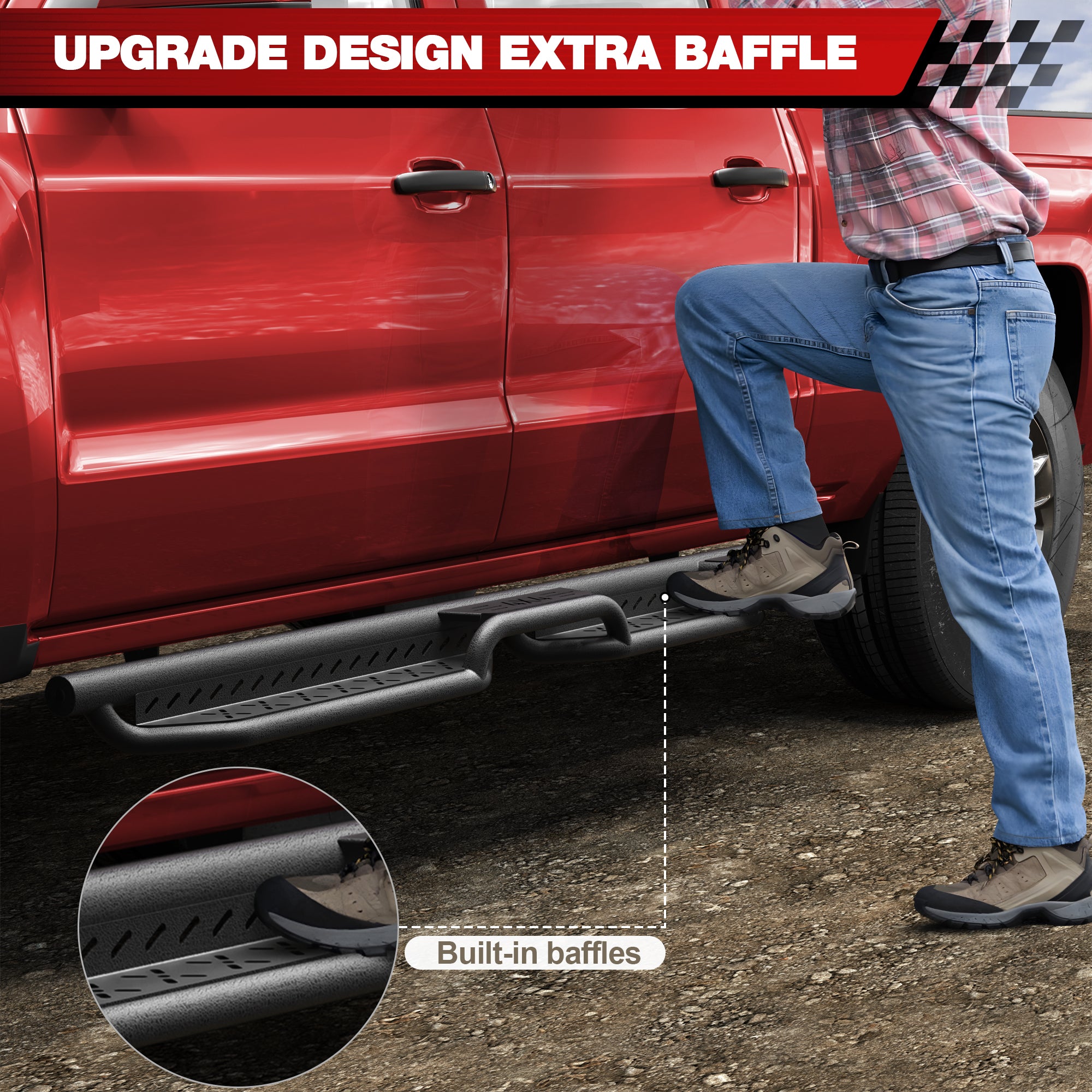 Running Boards Side Steps Compatible with 2007 - 2018 Chevy Silverado/GMC Sierra 1500 Crew Cab and 2007 - 2019 2500 3500HD. Running Boards for Silverado Crew Cab - Longsunmotor