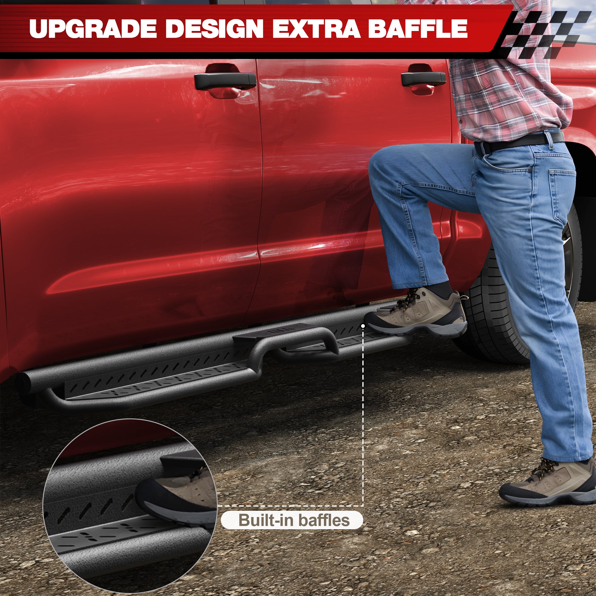 Running Boards Side Steps Compatible with 2007 - 2021 Toyota Tundra Crew Max Cab Nerf Bars - Longsunmotor