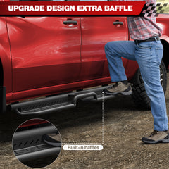 Running Boards for Silverado Crew cab Running Boards Step Bars Compatible with 2019 - 2025 Chevy Silverado 1500, 2020 - 2025 Silverado/Sierra 2500HD 3500HD Crew Cab - Longsunmotor