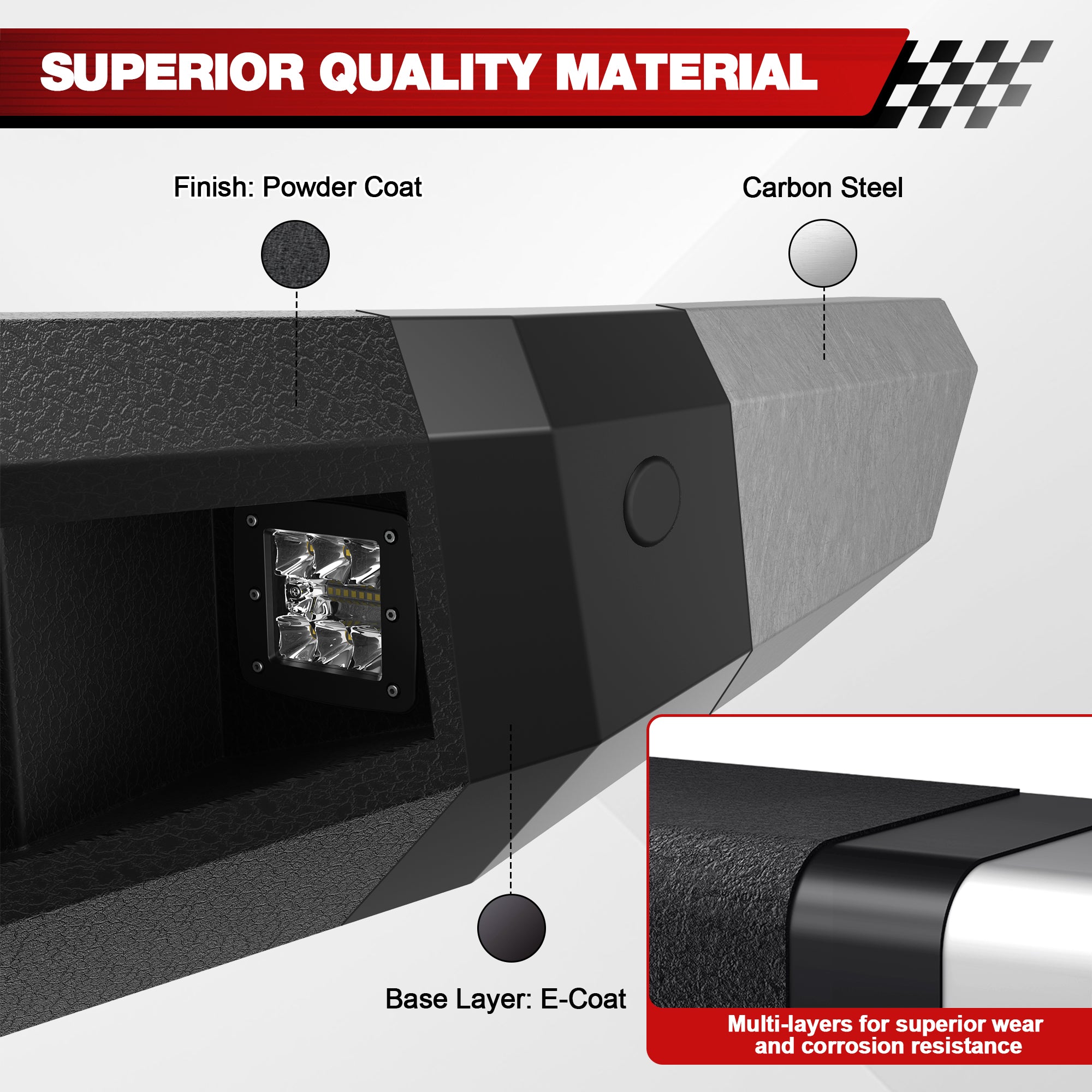 For 2010-2018 Ram 2500/3500 Aftermarket Steel Front Bumper with Winch Plate and Sensor Hole