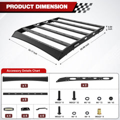 For 2009-2018 Dodge Ram 1500 Roof Rack Truck Rooftop Cargo Carrier Black Luggage Storage Holder