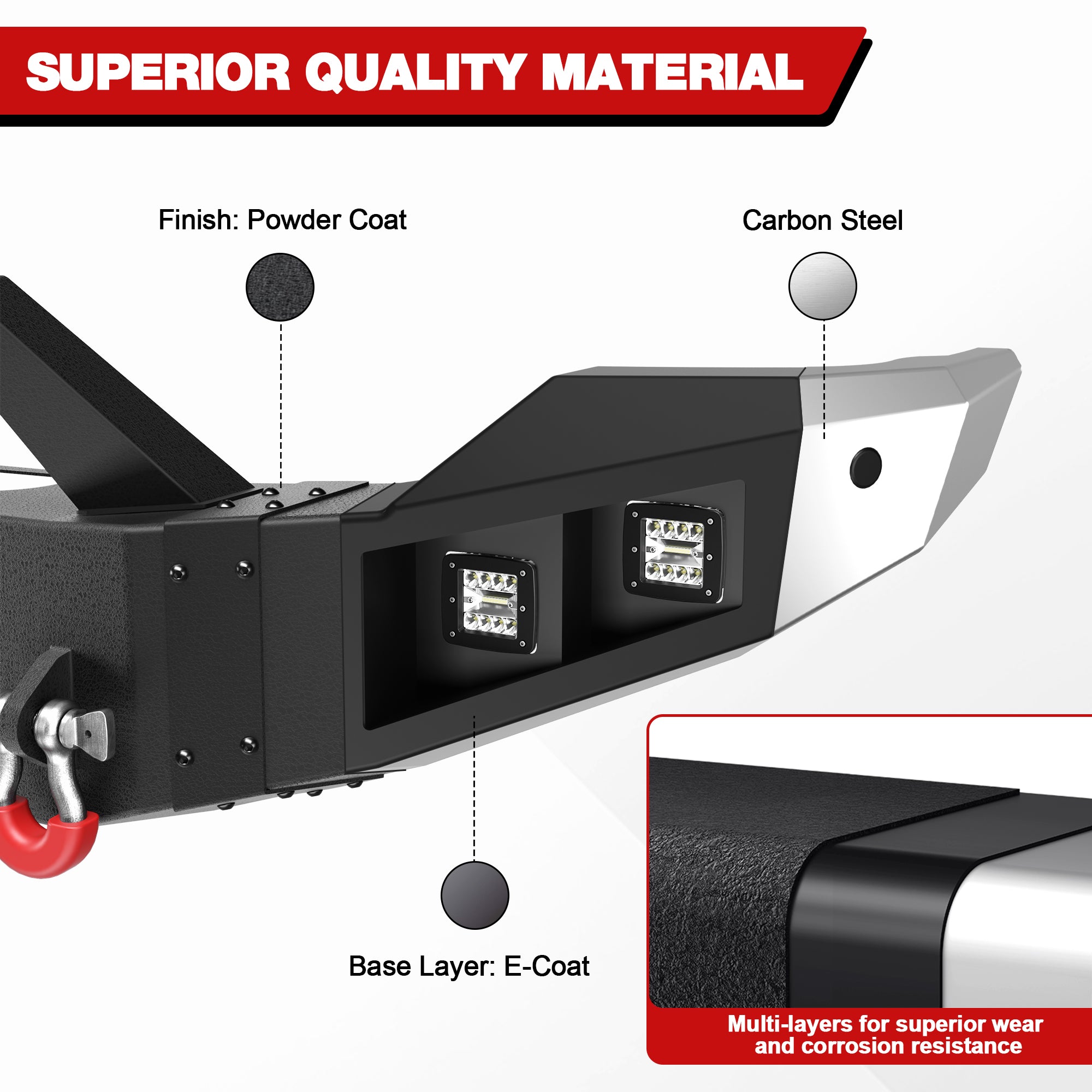 For Ford F250 F350 F450 Front Bumper for 2011 2012 2013 2014 2015 2016 Ford F-250 & F-350 & F-450 Pickup Truck Solid Steel Full Width Aftermarket Bumper