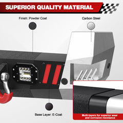 For 2005-2015 Toyota Tacoma 2nd Gen Steel New Rear Bumper With Lights & D-Rings (Black Texture)