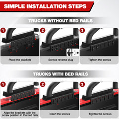 Longsun Truck Roll Bar with Basket for Full - Size Pickup Truck Headache Racks Compatible with Ford F150/250/350, Silverado, Sierra, Ram, Titan, Tundra - Longsunmotor