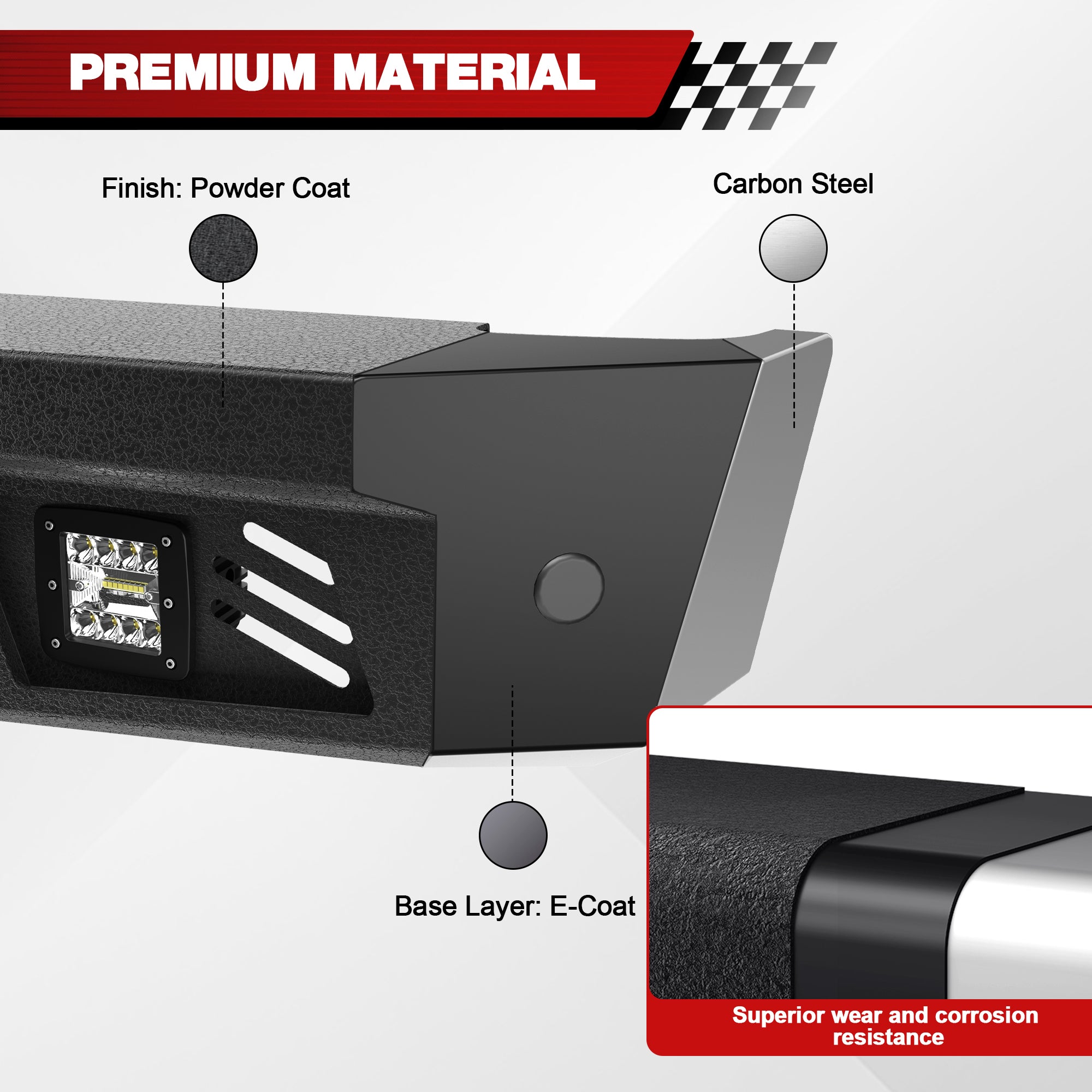 for Titan Rear Bumper Compatible with 2016 2017 2018 2019 2020 2021 2022 2023 2024 2025 Nissan Titan
