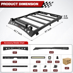 Heavy Duty Top Roof Rack Accessories Compatible with 2005-2023 Toyota Tacoma Double Cab
