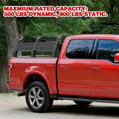 Truck Rack for Full-Size Trucks Without Bed Rails 17.3" Truck Rack Compatible with 2002-2022 Dodge Ram 1500, 2014-2022 Chevy Silverado 1500, 2015-2022 Ford F-150, 2007-2013 Toyota Tundra