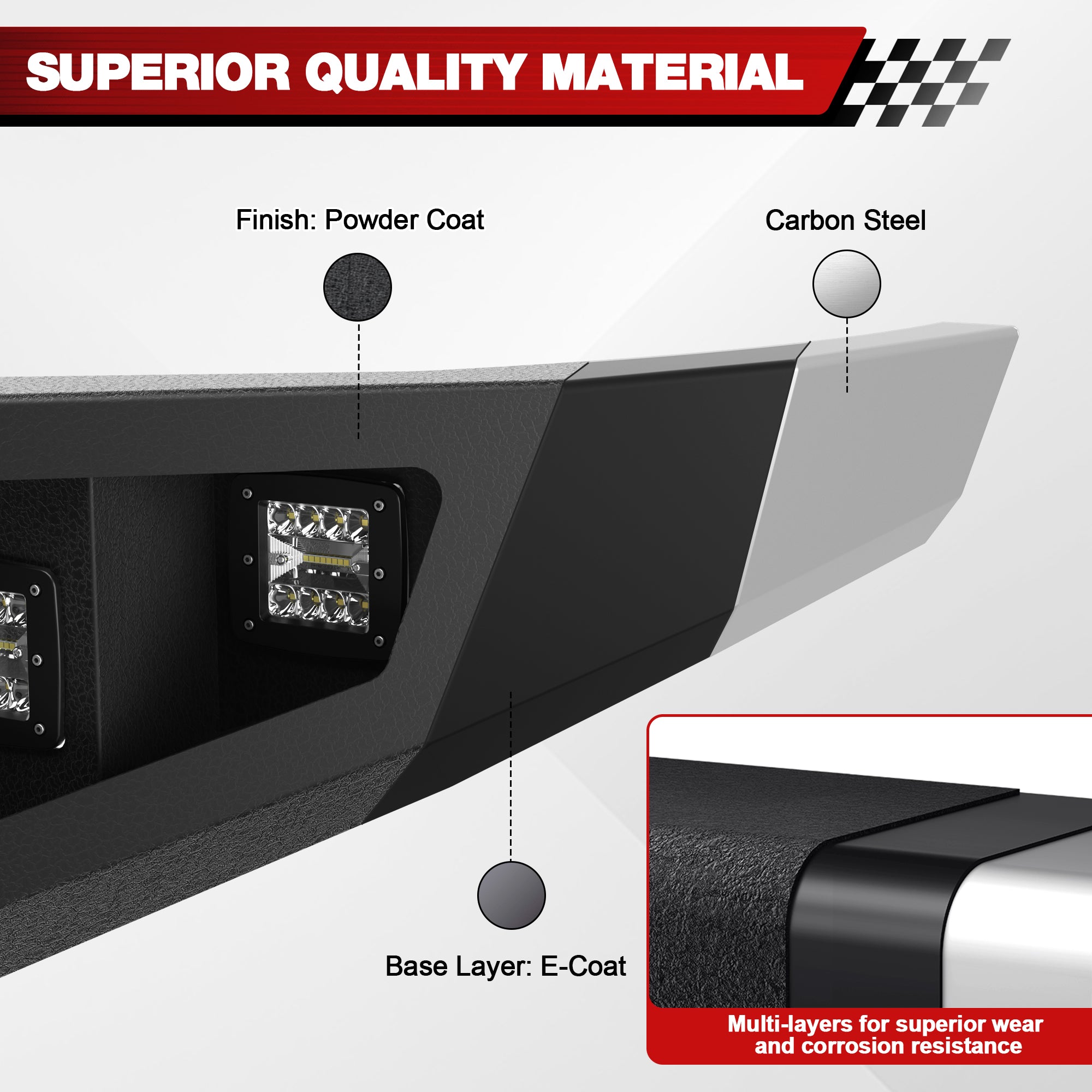 For Tacoma Front Bumper Compatible with 2005-2015 Toyota Tacoma Pickup Truck