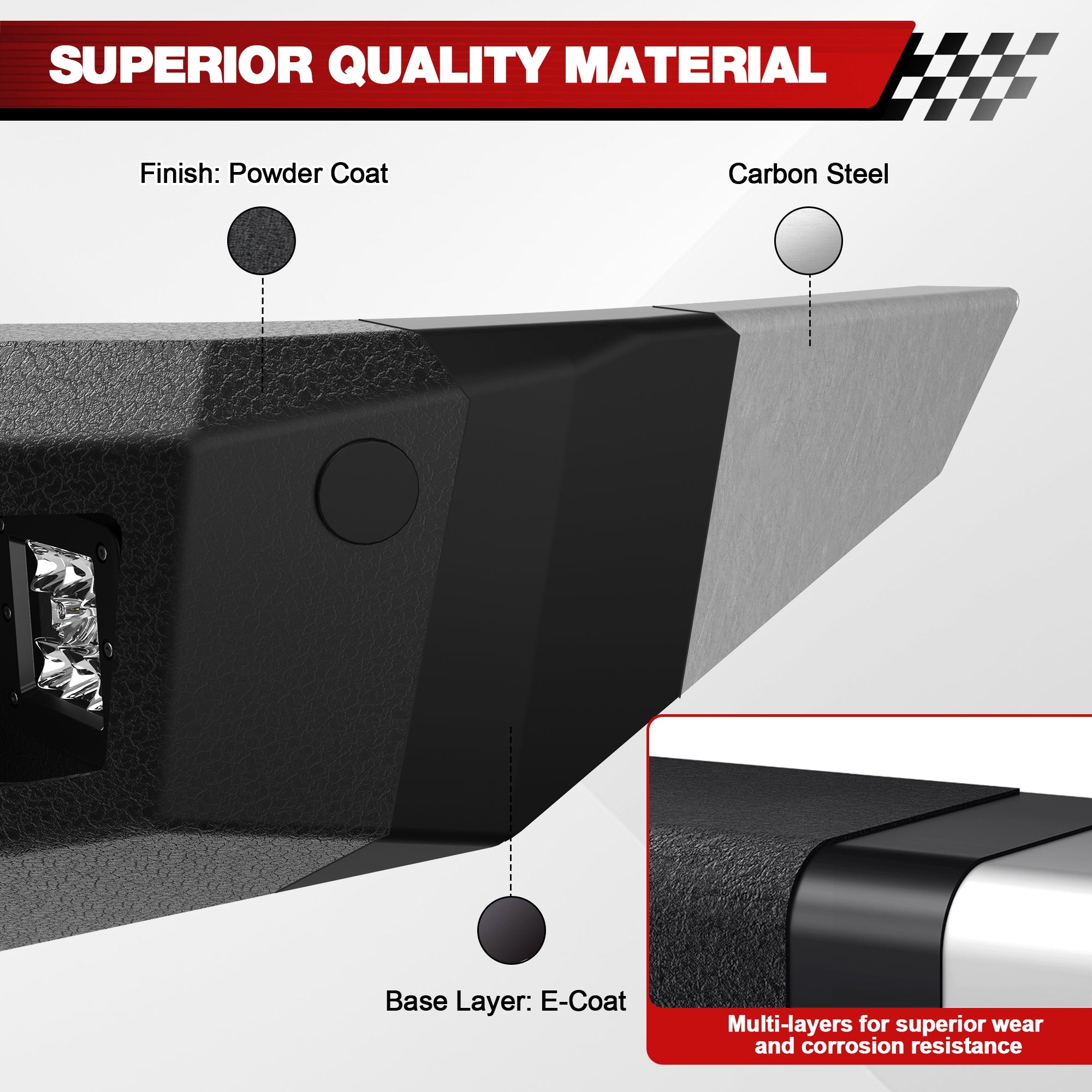 for Ram 1500 Front Bumper Compatible with 2019 2020 2021 2022 2023 2024 Dodge Ram 1500 (Excluding Classic) - Longsunmotor