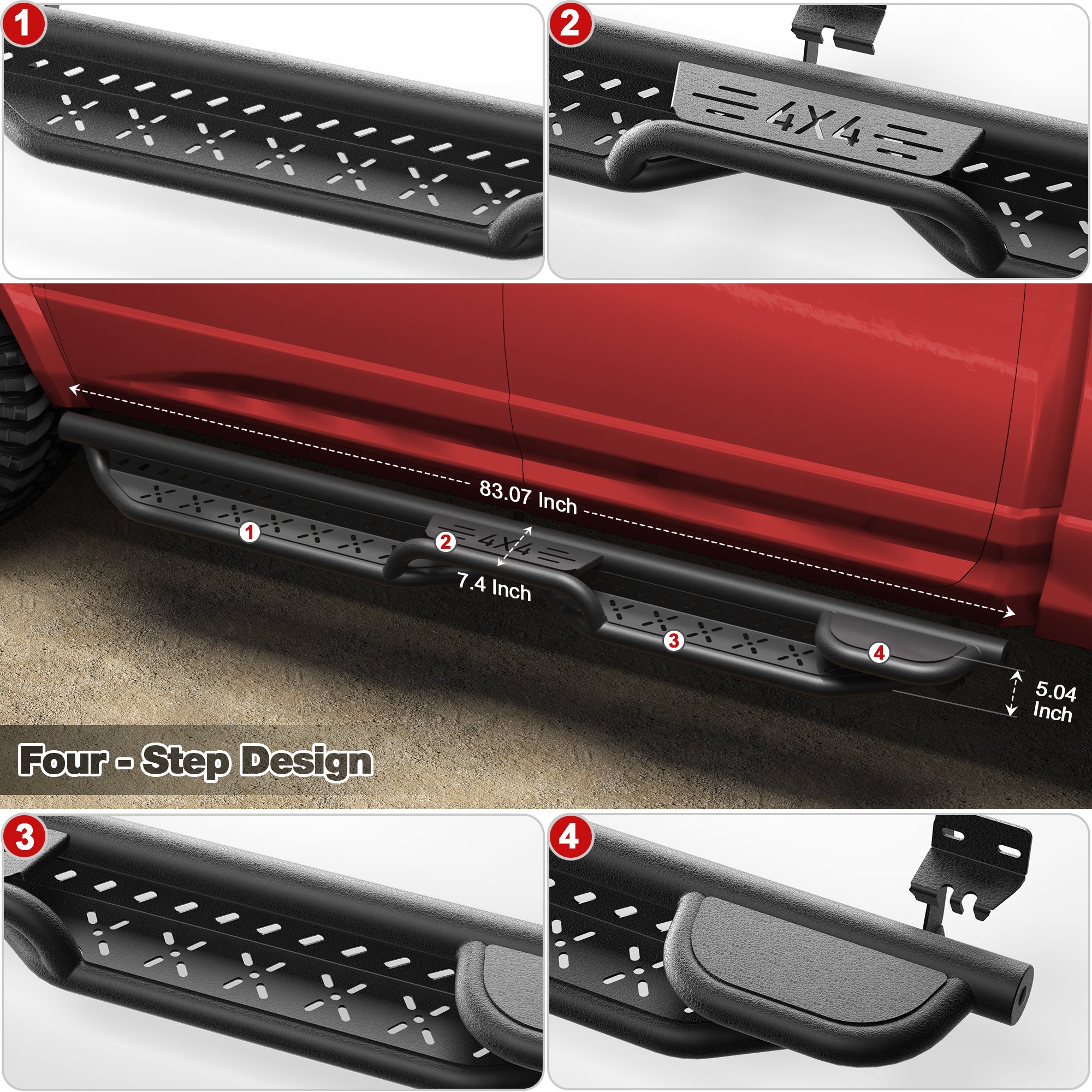 Running Boards Side Steps Compatible for 2009-2018 Dodge Ram 1500, 2019-2024 1500 Classic, 2010-2024 Dodge Ram 2500 & 3500 Crew Cab