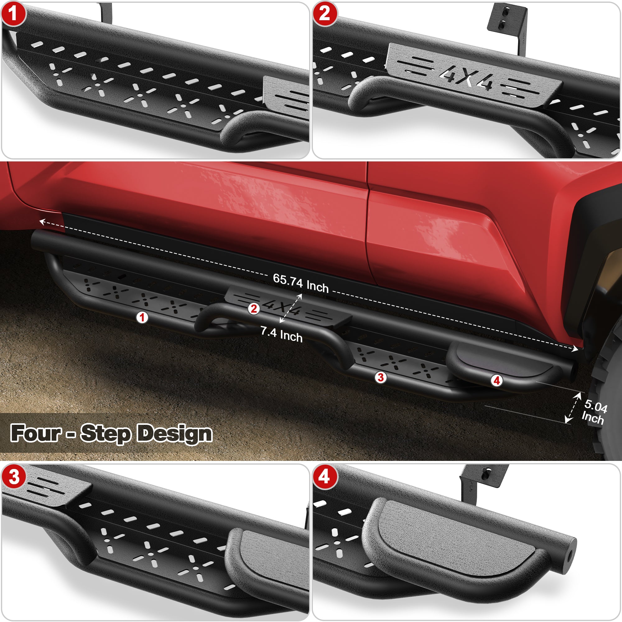 Running Boards Compatible with 2010-2024 Toyota 4Runner Car Step Bars