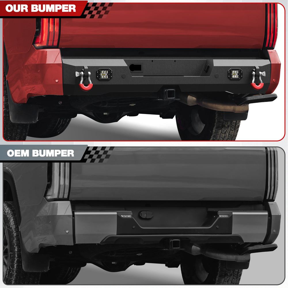 For Tundra Pickup Truck Rear Bumper Compatible with 2022 2023 2024 2025 Toyota Tundra - Longsunmotor
