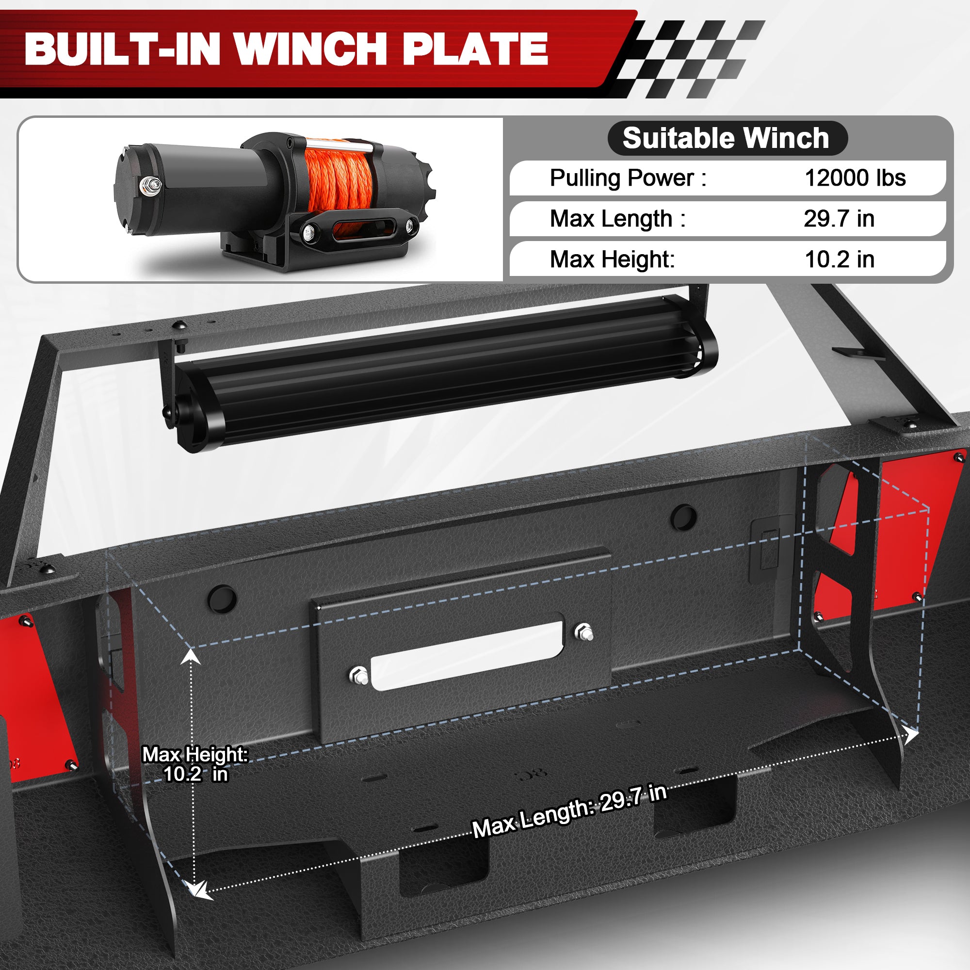 for Ram 1500 Front Bumper Compatible with 2019 2020 2021 2022 2023 2024 Dodge Ram 1500 (Excluding Classic) - Longsunmotor