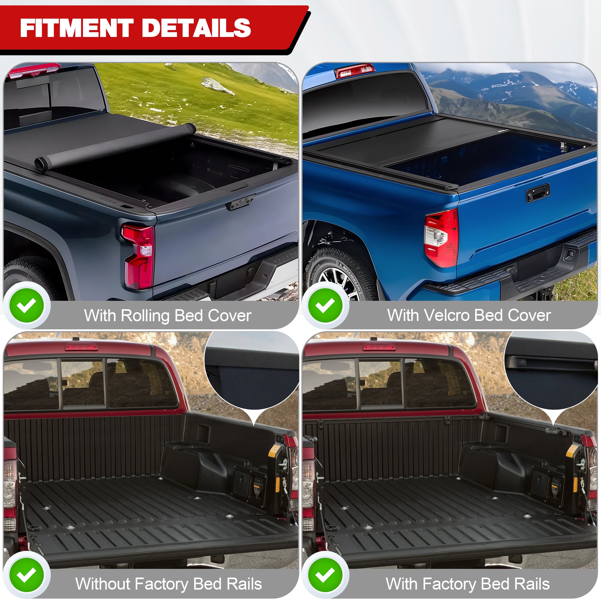 Truck Roll Bar for Full - Size Pickup Truck Adjustable No - Drill Headache Racks without Basket for Ford F - Series, Silverado, Sierra, Ram, Titan, Tundra - Longsunmotor