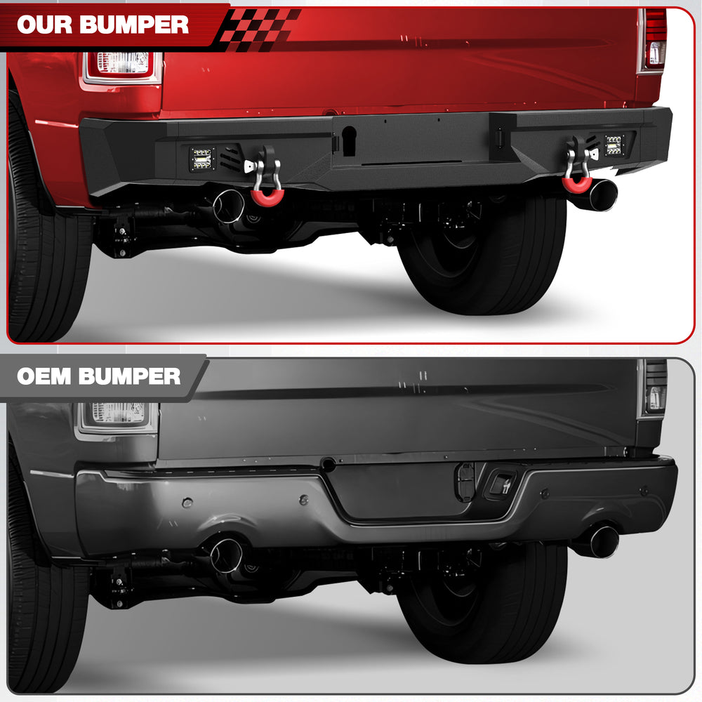 for Ram 1500 Rear Step Bumper Compatible with 2009 - 2018 Ram 1500 and 2019 - 2025 Ram 1500 Classic - Longsunmotor