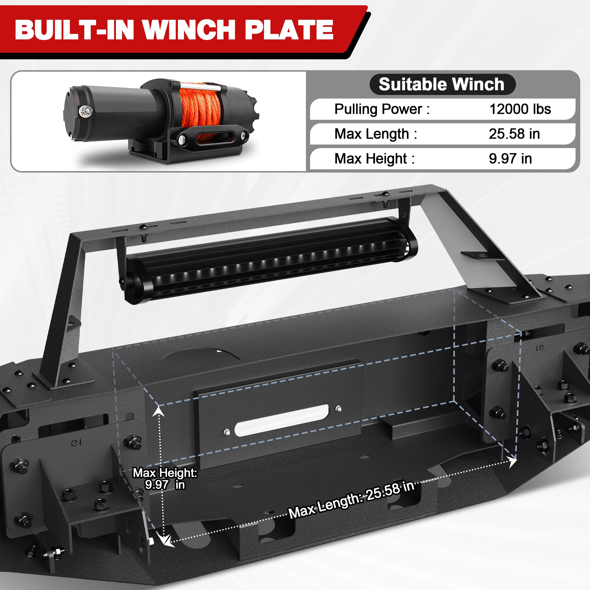 For Ford F250 F350 F450 Front Bumper for 2011 2012 2013 2014 2015 2016 Ford F-250 & F-350 & F-450 Pickup Truck Solid Steel Full Width Aftermarket Bumper