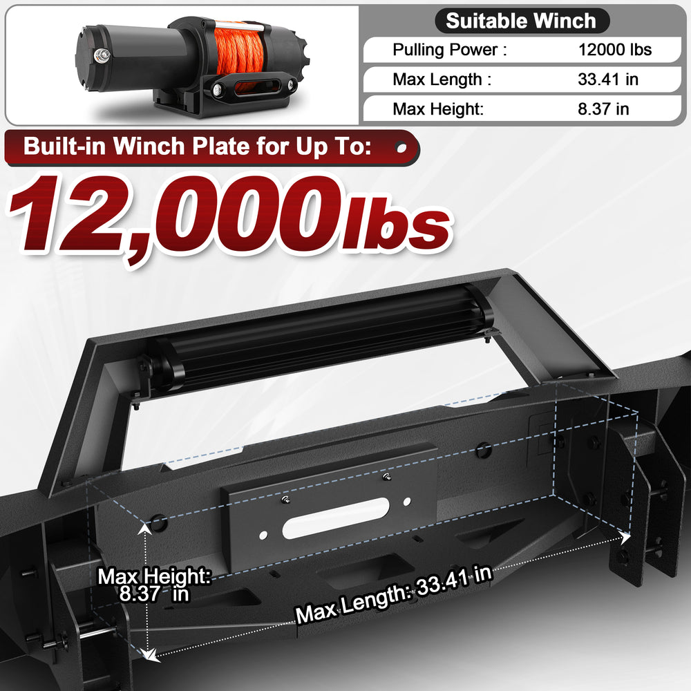 For Ram 2500 3500 Full Width Front Bumper Compatible with 2003 2004 2005 Dodge Ram 2500/3500 - Longsunmotor