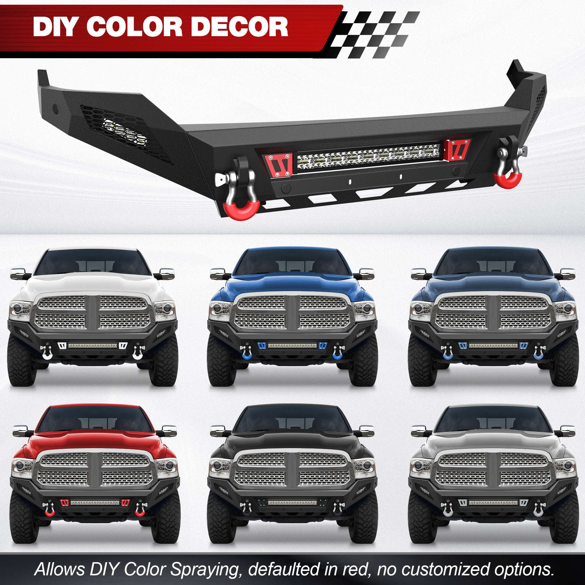 Steel Front Bumper Fit 2013-2018 Ram 1500