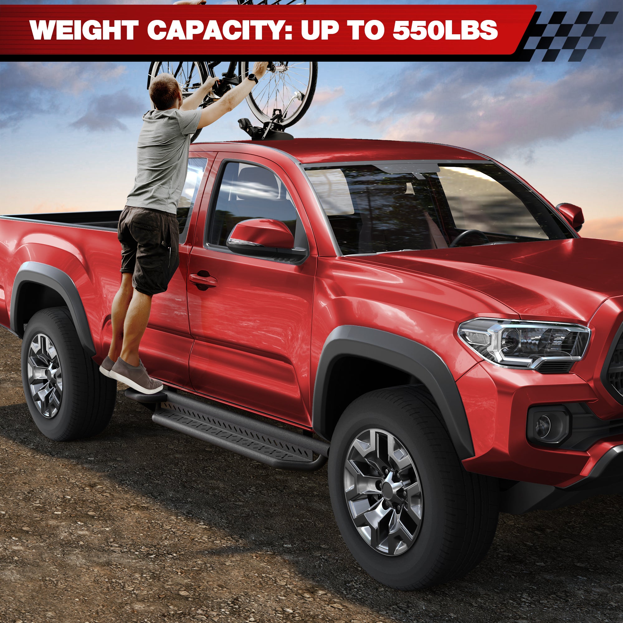 Running Boards Side Steps Compatible with 2005-2023 Toyota Tacoma Access Cab