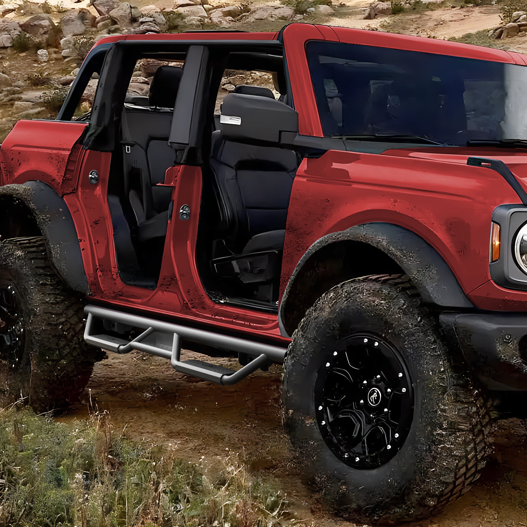 for Bronco Running Boards Side Steps Compatible with 2021 2022 2023 2024 2025 Ford Bronco 4 Doors