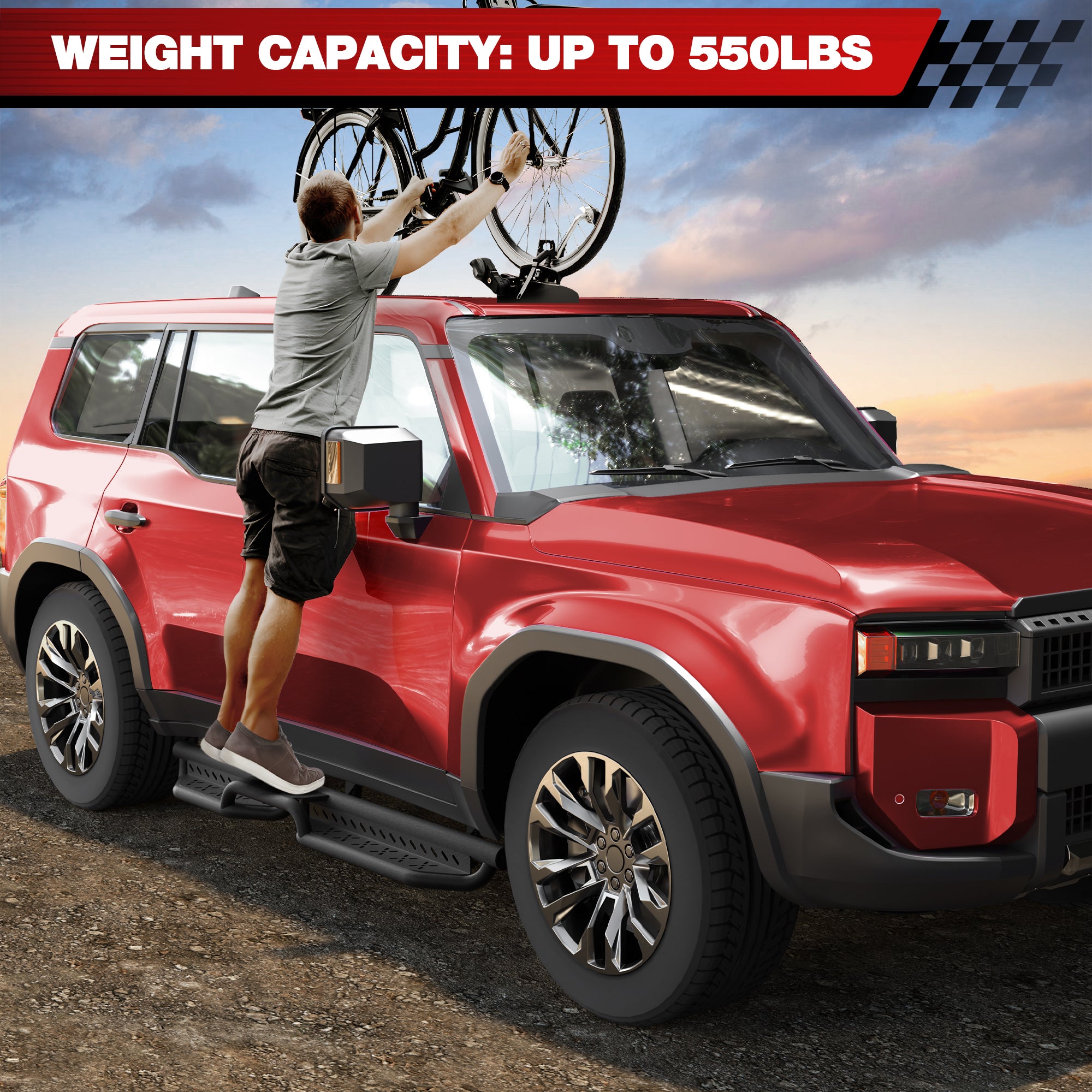 Running Boards Side Step fit for 2024 2025 Toyota Land Cruiser LC250 Prado