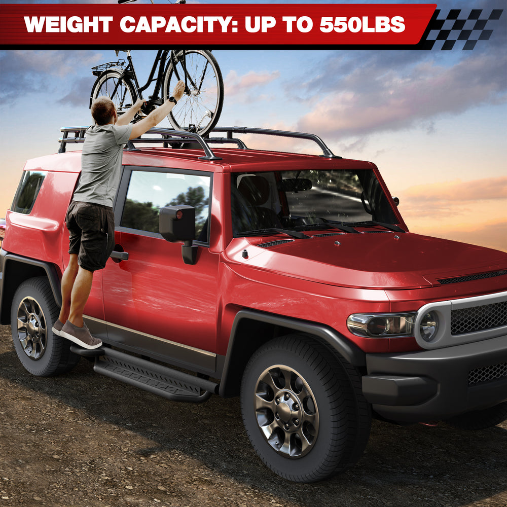 Running Boards Step Bars Compatible with 2007 - 2014 Toyota FJ Cruiser SUV Black FJ Cruiser Side Steps - Longsunmotor