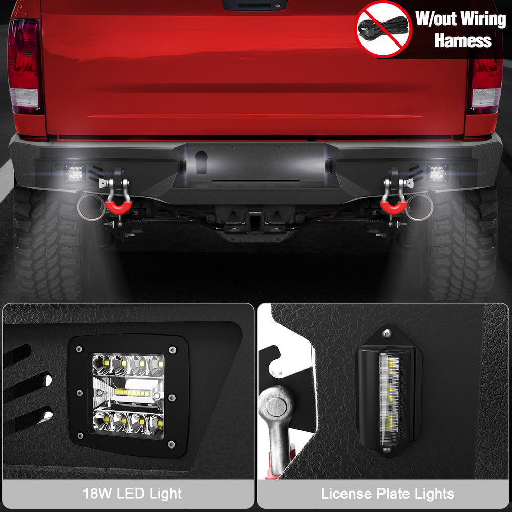 for Ram 1500 Rear Step Bumper Compatible with 2009 - 2018 Ram 1500 and 2019 - 2025 Ram 1500 Classic - Longsunmotor