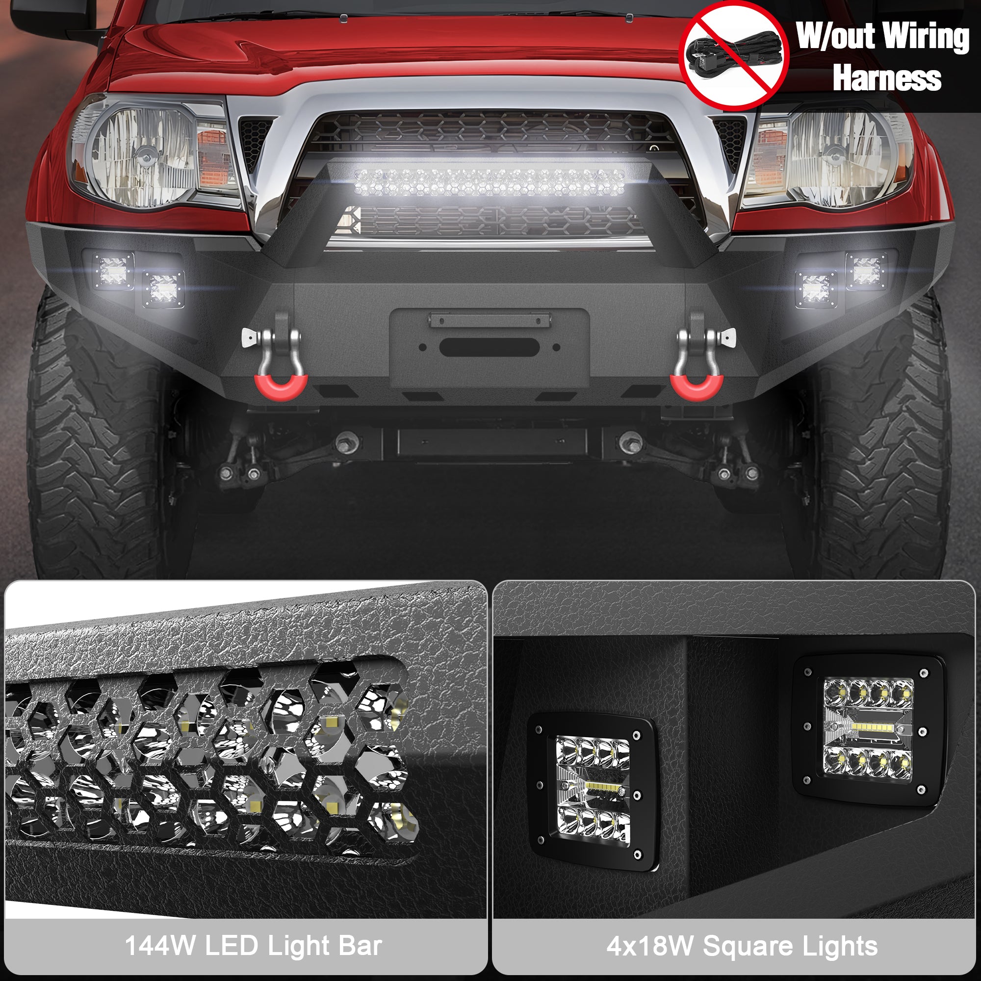 For Tacoma Front Bumper Compatible with 2005-2015 Toyota Tacoma Pickup Truck