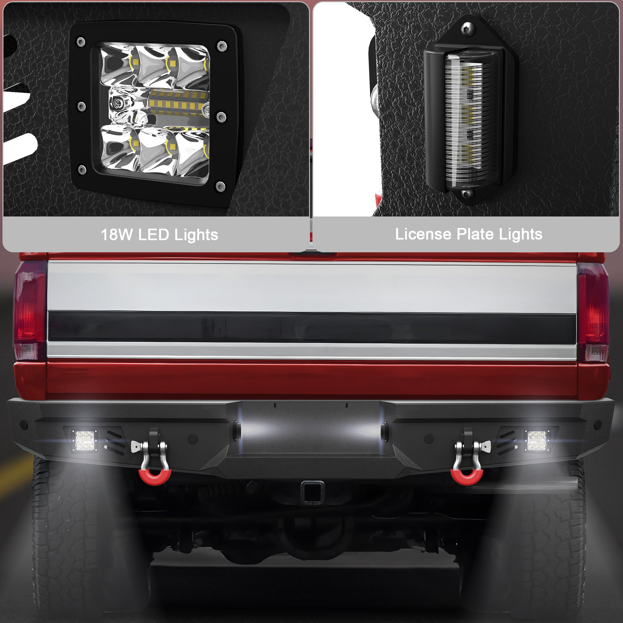 Rear Bumper Fits 1992 1993 1994 1995 1996 1997 Ford F250 F350 F450 - Longsunmotor