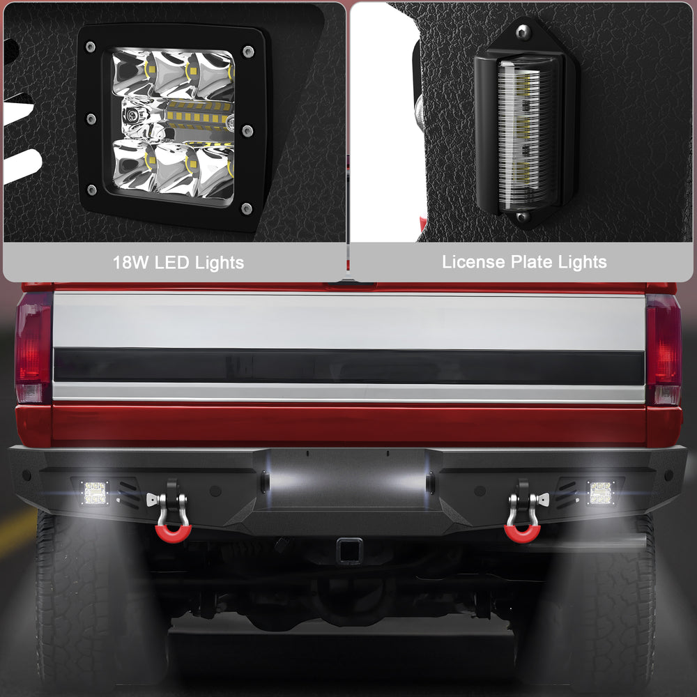 Rear Bumper Fits 1992 1993 1994 1995 1996 1997 Ford F250 F350 F450 - Longsunmotor