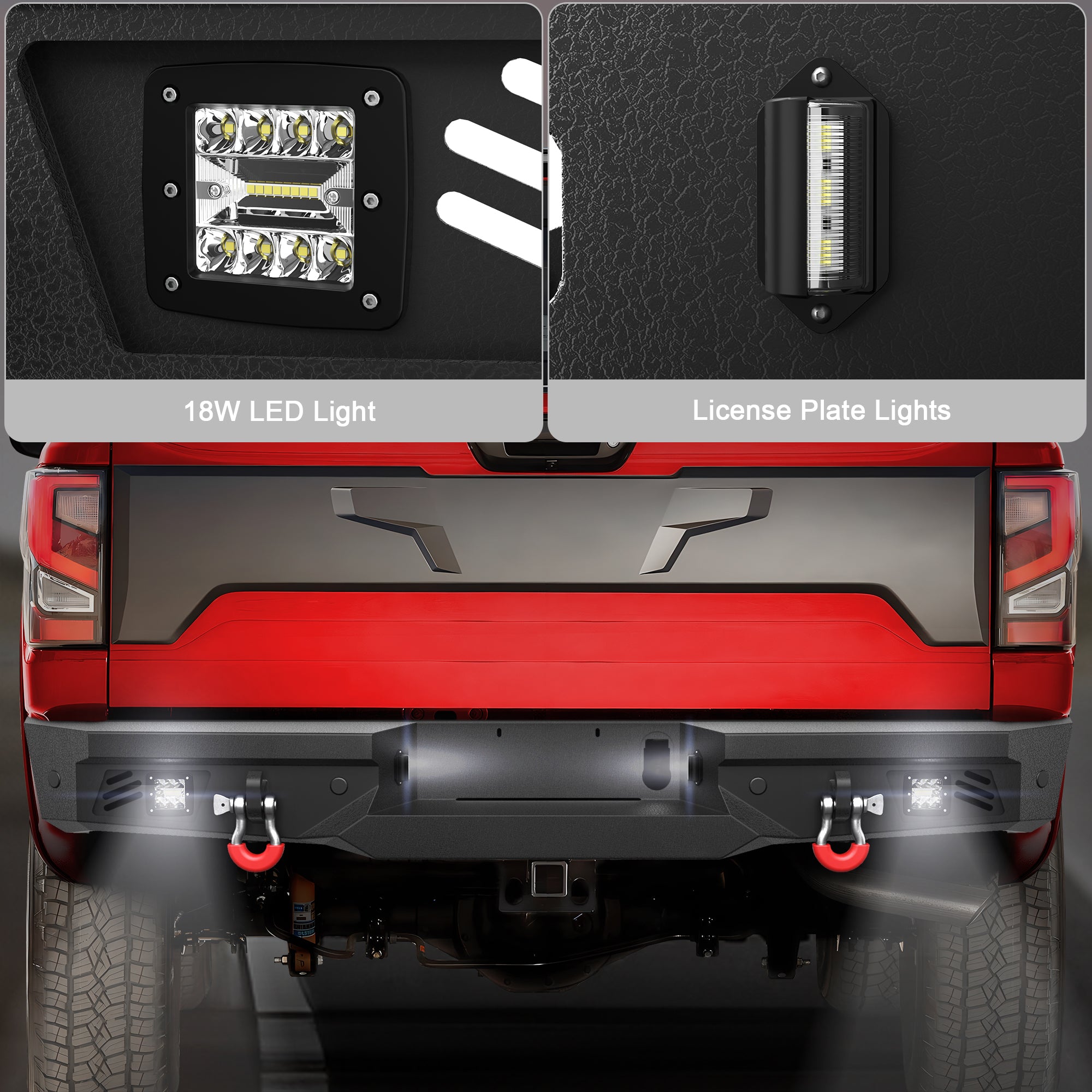 for Titan Rear Bumper Compatible with 2016 2017 2018 2019 2020 2021 2022 2023 2024 2025 Nissan Titan