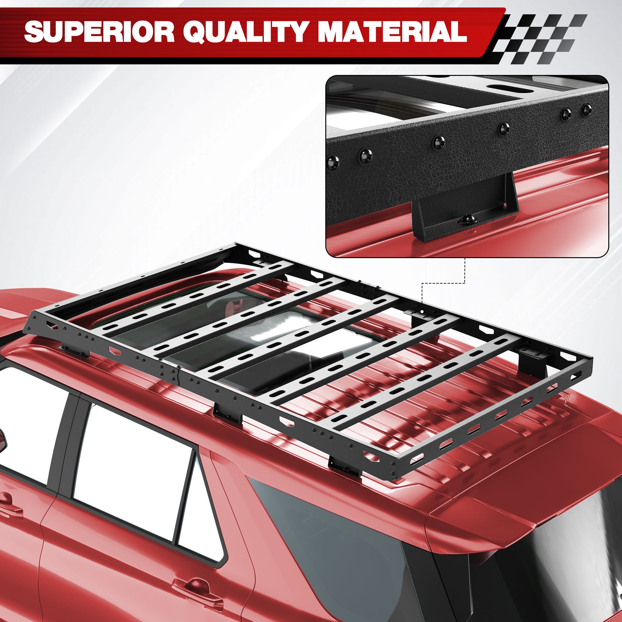 For 2020 - 2025 Ford Explorer Roof Rack 69" Car Cargo Carrier 800lbs for Camping, Overlanding, Road Trip - Longsunmotor