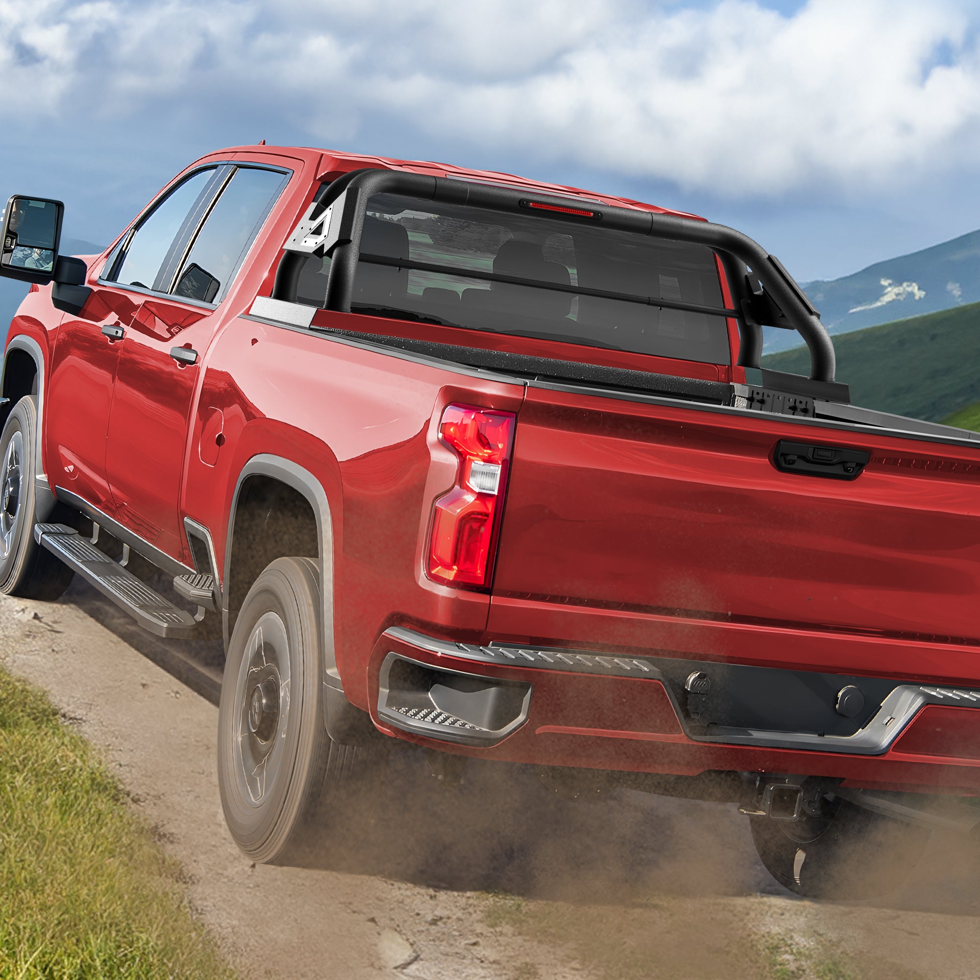 Truck Roll Bar for Full - Size Pickup Truck Adjustable No - Drill Headache Racks without Basket for Ford F - Series, Silverado, Sierra, Ram, Titan, Tundra - Longsunmotor
