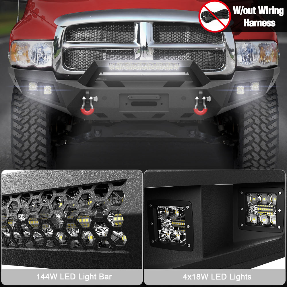 For Ram 2500 3500 Full Width Front Bumper Compatible with 2003 2004 2005 Dodge Ram 2500/3500 - Longsunmotor