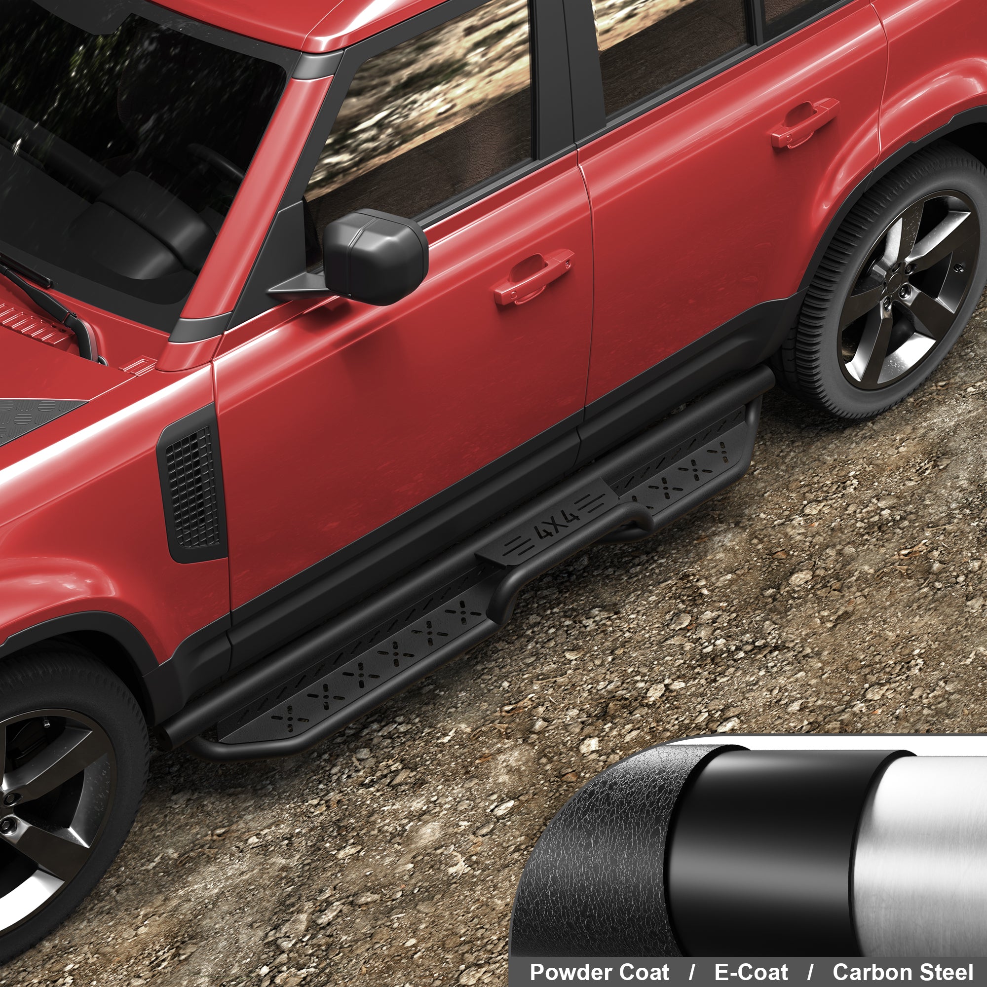 Running Boards for Land Rover Defender 110 2020 2021 2022 2023 2024 2025 Black Side Steps - Longsunmotor