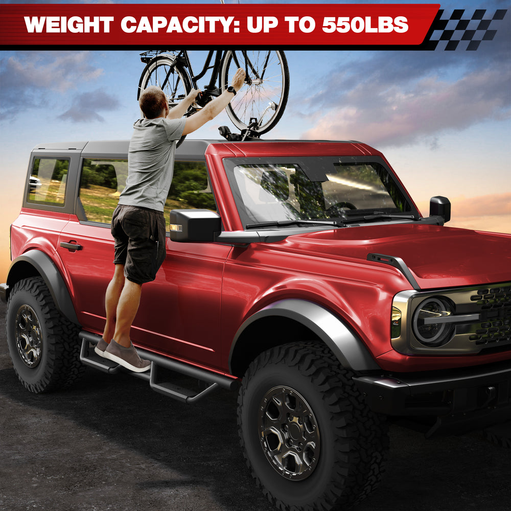 for Bronco Running Boards Side Steps Compatible with 2021 2022 2023 2024 2025 Ford Bronco 4 Doors - Longsunmotor